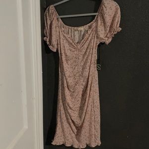 Rose blush dress with adjustable ruffle